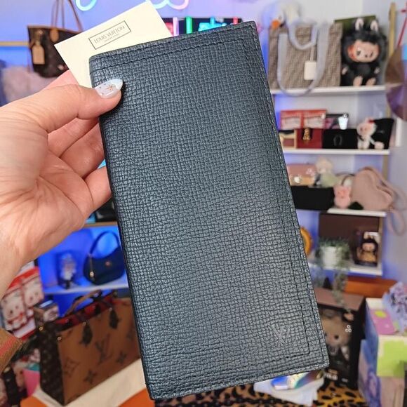 Louis Vuitton Dark Blue Vintage Utah Leather Bi-Fold Men’s Women’s Wallet - Picture 1 of 8